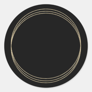 Elegant Black Gold Glitter Rings Blank Sjabloon  Ronde Sticker