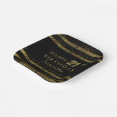 Elegant Black & Gold Glitter Sparkle Birthday Papieren Bordje (Gebogen)