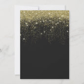 Elegant Black Gold Glitter Sparkle Modern Wedding Kaart (Achterkant)