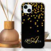 Elegant Black Gold Glitter Sparkles Monogram Case-Mate iPhone Case