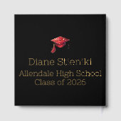 Elegant Black & Gold Graduation Gastenboek (Achterkant)