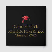 Elegant Black & Gold Graduation Gastenboek (Achterkant)