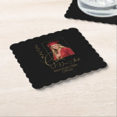 Elegant Black & Gold Graduation Kartonnen Onderzetters (Gebogen)