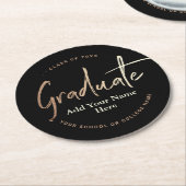 Elegant Black Gold Graduation Party Ronde Kartonnen Onderzetter (Gebogen)