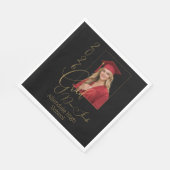 Elegant Black & Gold Graduation Servet (Hoek)