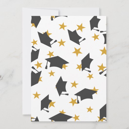 Elegant Black Gold Graduparty-uitnodiging Aankondiging (Achterkant)