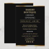 Elegant Black & Gold Grand Opening-uitnodiging Kaart (Voorkant / Achterkant)