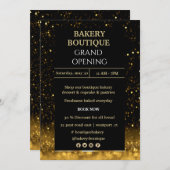Elegant Black & Gold Grand Opening-uitnodiging Kaart (Voorkant / Achterkant)