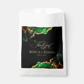 Elegant Black Gold Green Wedding Bedankzakje (Voorkant)