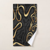 Elegant Black, Gold Grey Marble Effect Name Bad Handdoek (Handdoek)