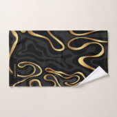 Elegant Black, Gold Grey Marble Effect Name Bad Handdoek (Handdoek)
