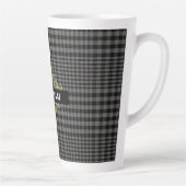 Elegant Black Gold Grey Pset Monogram Latte Mok (Rechts)