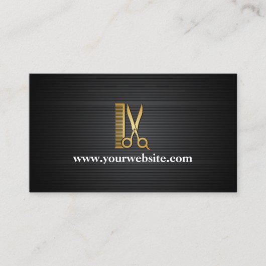 Elegant Black Gold Hair Salon (persoonlijk aanpass Visitekaartje (Voorkant)