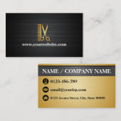 Elegant Black Gold Hair Salon (persoonlijk aanpass Visitekaartje (Voorkant / Achterkant)