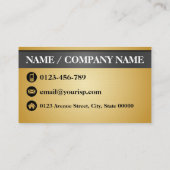 Elegant Black Gold Hair Salon (persoonlijk aanpass Visitekaartje (Achterkant)