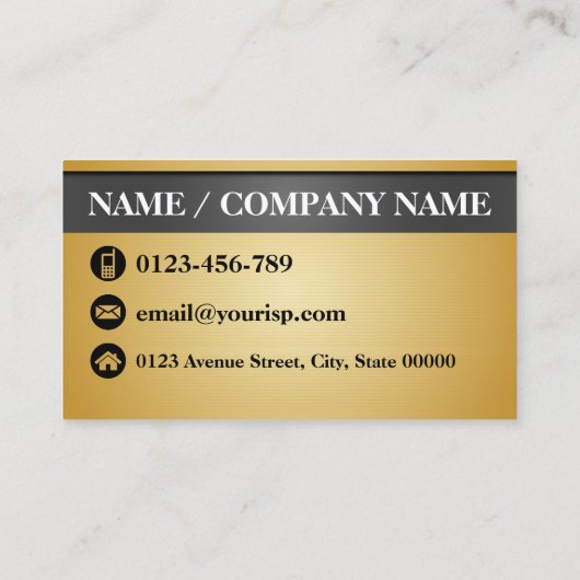 Elegant Black Gold Hair Salon (persoonlijk aanpass Visitekaartje (Achterkant)