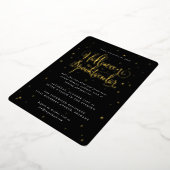 Elegant Black/Gold Halloween Spooktacular + sterre Folie Uitnodiging (Gedraaid)