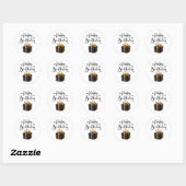 Elegant Black & Gold Happy Birthday Ronde Sticker (Vel)