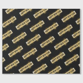 Elegant Black Gold Happy New Year  Cadeaupapier (Vlak)