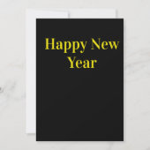 Elegant Black & Gold Happy New Year Greeting Card Kaart (Voorkant)