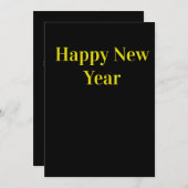 Elegant Black & Gold Happy New Year Greeting Card Kaart (Voorkant / Achterkant)