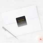 Elegant Black Gold Happy New Year's 2026 Vierkante Sticker (Envelop)