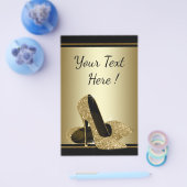 Elegant Black Gold High Hiel Shoe Flyer (Enkel)