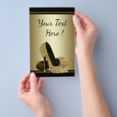 Elegant Black Gold High Hiel Shoe Flyer (Hand)