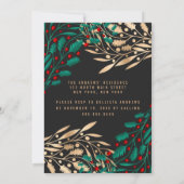 Elegant Black Gold Holly Berry Leaves Holiday Kaart (Achterkant)