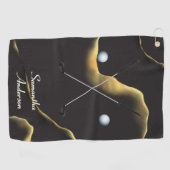 Elegant Black Gold Ink Alcohol Gift Fab Golfhanddoek (Horizontaal)