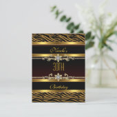Elegant Black gold Jewel 30th Birthday Invitation Kaart (Staand voorkant)
