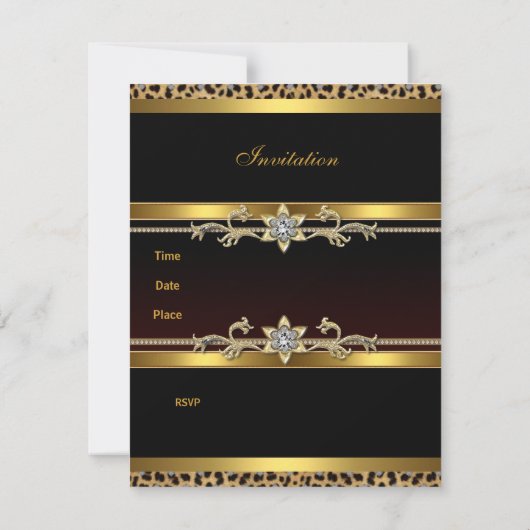 Elegant Black gold Jewel 30th Birthday Invitation Kaart (Achterkant)