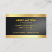 Elegant Black Gold Justice Scale Lawyer Attorney Visitekaartje (Achterkant)