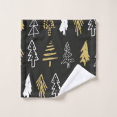 Elegant Black Gold-kerstboombos Bad Handdoek (Wasdoekje)