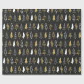 Elegant Black Gold-kerstboombos Cadeaupapier (Vlak)