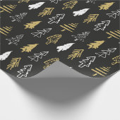 Elegant Black Gold-kerstboombos Cadeaupapier (Hoek)