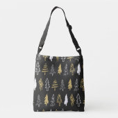 Elegant Black Gold-kerstboombos Crossbody Tas (Achterkant)