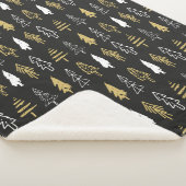 Elegant Black Gold-kerstboombos Sherpa Deken (3/4)