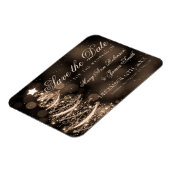 Elegant Black Gold kerstbruiloft bewaart de datum Magneet (Linkerzijde)