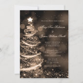 Elegant Black & Gold kerstbruiloft Kaart (Voorkant)