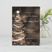 Elegant Black & Gold kerstbruiloft Kaart (Staand voorkant)
