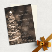 Elegant Black & Gold kerstbruiloft Kaart