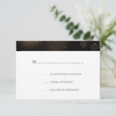Elegant Black & Gold kerstbruiloft RSVP (Staand voorkant)