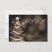 Elegant Black & Gold kerstbruiloft RSVP (Achterkant)