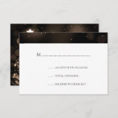 Elegant Black & Gold kerstbruiloft RSVP (Voorkant / Achterkant)