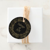 Elegant Black & Gold kerstcadeau Label (In situ)