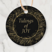 Elegant Black & Gold kerstcadeau Label (Voorkant)