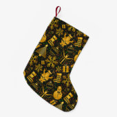 Elegant Black & Gold Kerstfeestdag Kleine Kerstsok (Voorkant (Hangend))