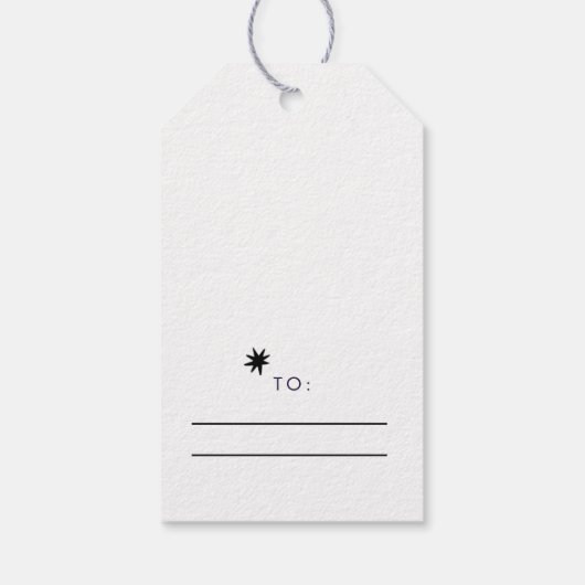 Elegant Black Gold kerstfeestdag Star-ontwerp Cadeaulabel (Achterkant)