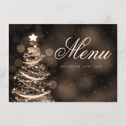 Elegant Black Gold-kerstfeestmaal Menu (Achterkant)